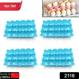 Plastic Egg Trays – 15-Cavity Stackable Storage (4 Pc) | Organivo