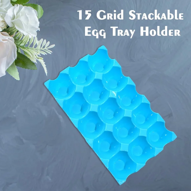 Plastic Egg Trays – 15-Cavity Stackable Storage (4 Pc) | Organivo