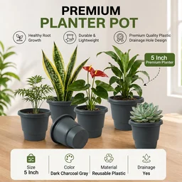 Plastic Flower Pot Planter Set – Ideal for Indoor & Outdoor Gardens