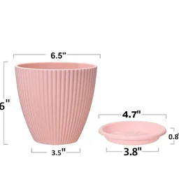 Plastic Flower Pot Set – 5 Durable Planters with Trays | Indo Glow