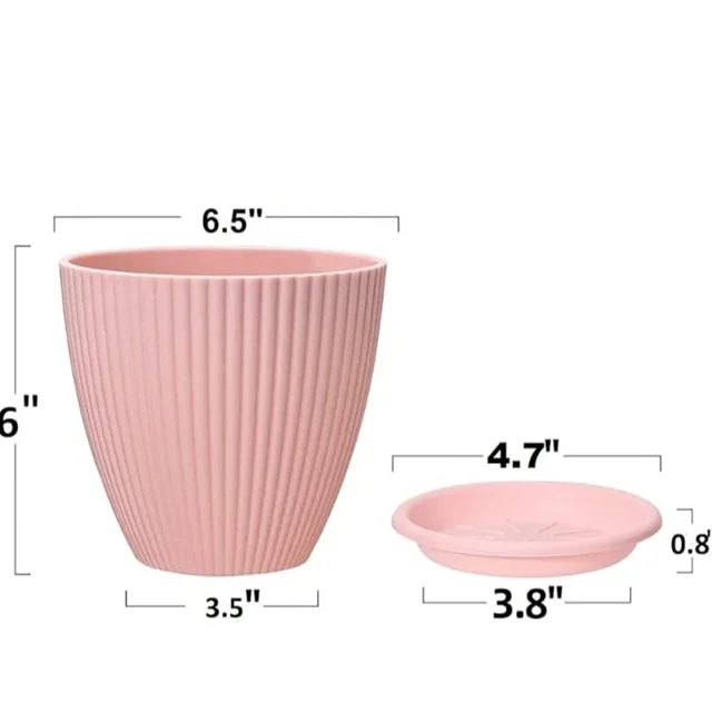 Plastic Flower Pot Set – 5 Durable Planters with Trays | Indo Glow