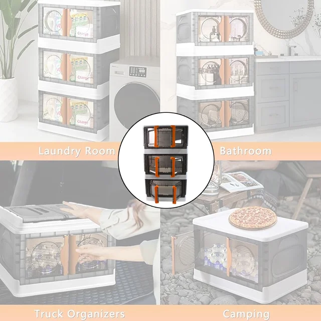 Plastic Folding Wardrobe Organizer – Space-Saving 3-Layer Unit