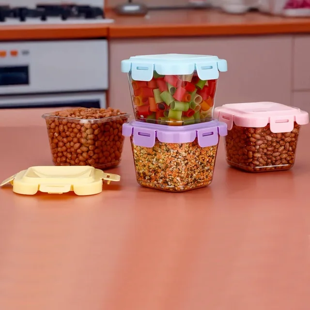 Plastic Food Storage Containers – 500ml 4 Pcs Leak-Proof Set | Organivo