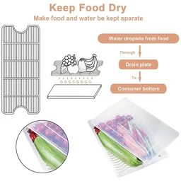 Plastic Food Storage Containers – Set of 3 with Drain Tray | Organivo