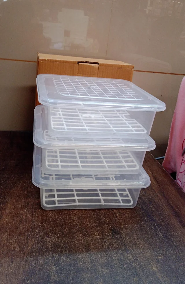 Plastic Food Storage Containers – Set of 3 with Drain Tray | Organivo