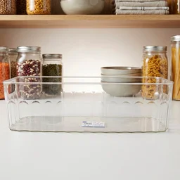 Plastic Fridge Organizer Basket – Clear Storage Solution for Kitchen