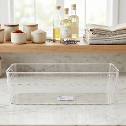 Plastic Fridge Organizer Basket – Clear Storage Solution for Kitchen