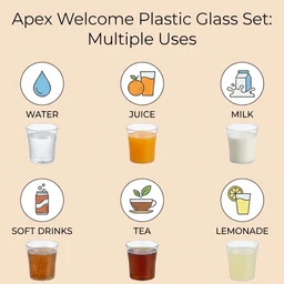 Plastic Glass Set – Durable 6-Piece Drinkware for Daily Use