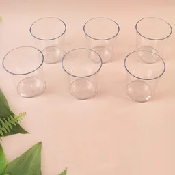 Plastic Glass Set – Durable 6-Piece Drinkware for Daily Use