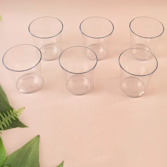 Plastic Glass Set – Durable 6-Piece Drinkware for Daily Use