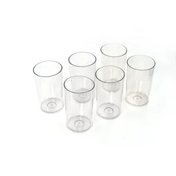 Plastic Glasses Set – Unbreakable Transparent 350ml (Set of 6)