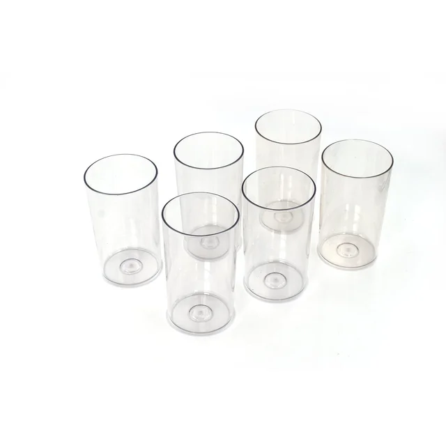 Plastic Glasses Set – Unbreakable Transparent 350ml (Set of 6)