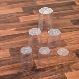 Plastic Glasses Set – Unbreakable Transparent 350ml (Set of 6) | Ganesh