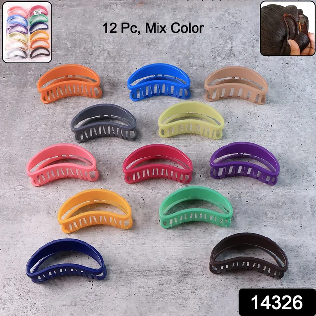 Plastic Hair Clip – Durable Matte Hair Clamp Grip (12 Pc)
