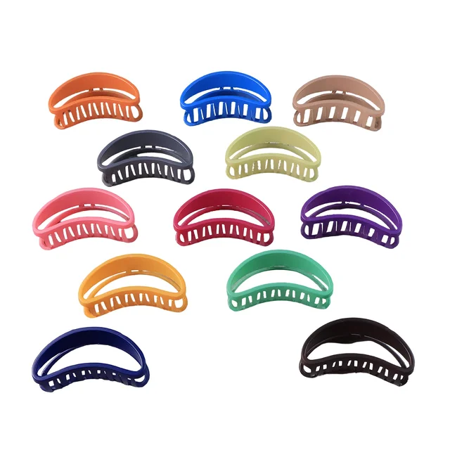 Plastic Hair Clip – Durable Matte Hair Clamp Grip (12 Pc)