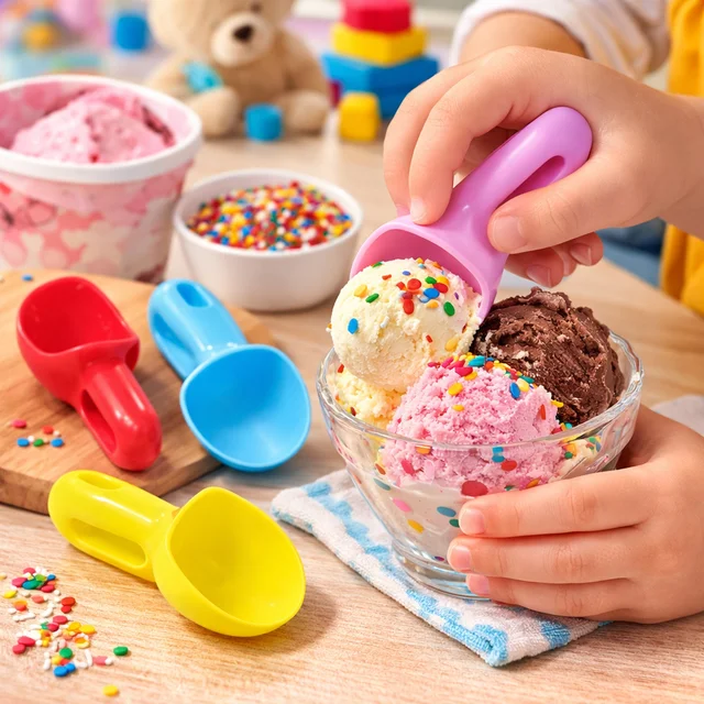 Plastic Ice Cream Scoop – 4 Pc Multipurpose Kitchen Set