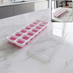 Plastic Ice Cube Tray – Durable with Lid for Easy Freezing