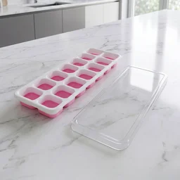 Plastic Ice Cube Tray – Durable with Lid for Easy Freezing