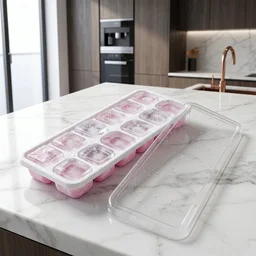 Plastic Ice Cube Tray – Durable with Lid for Easy Freezing