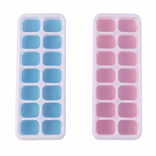 Plastic Ice Cube Tray with Lid – Hygienic & Easy Release, Pack of 2