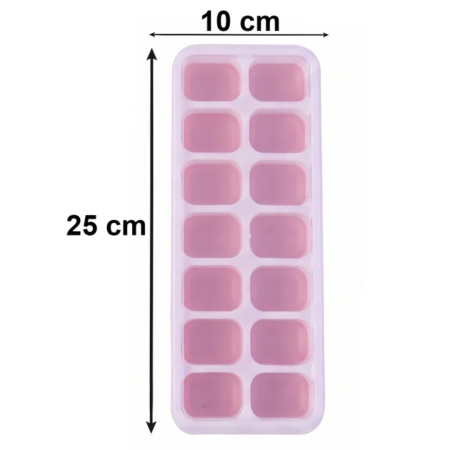 Plastic Ice Cube Tray with Lid – Hygienic & Easy Release, Pack of 2