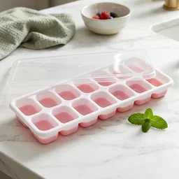 Plastic Ice Cube Tray with Lid – Hygienic & Easy Release, Pack of 2