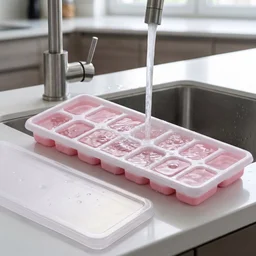 Plastic Ice Cube Tray with Lid – Hygienic & Easy Release, Pack of 2