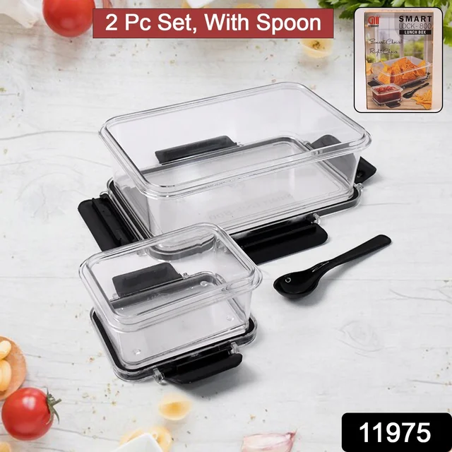 Plastic Kitchen Storage Container Set – Airtight Lock Lid & Spoon