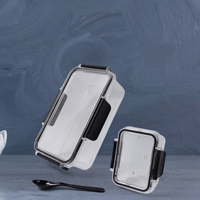 Plastic Kitchen Storage Container Set – Airtight Lock Lid & Spoon