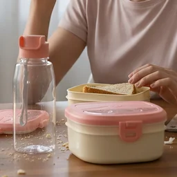 Plastic Lunch Box Set – Secure Lock Lid & Dual Compartments