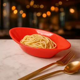 Plastic Marin Serving Bowl – Deep Oval Red Glossy Finish