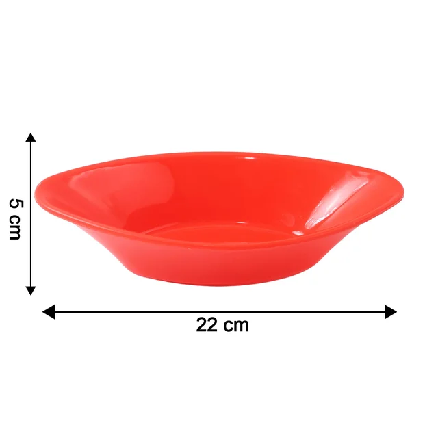 Plastic Marin Serving Bowl – Deep Oval Red Glossy Finish