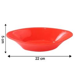 Plastic Marin Serving Bowl – Deep Oval Red Glossy Finish
