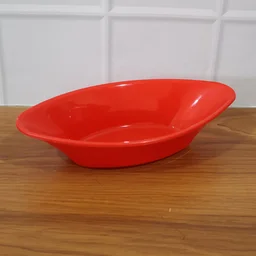 Plastic Marin Serving Bowl – Deep Oval Red Glossy Finish