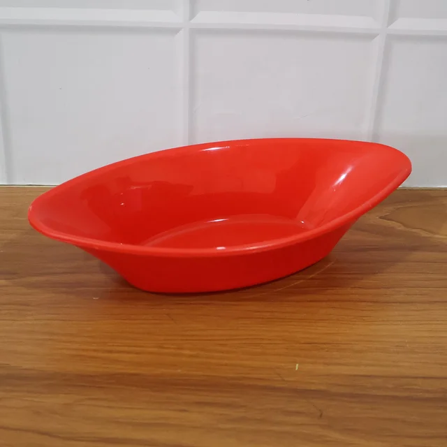Plastic Marin Serving Bowl – Deep Oval Red Glossy Finish