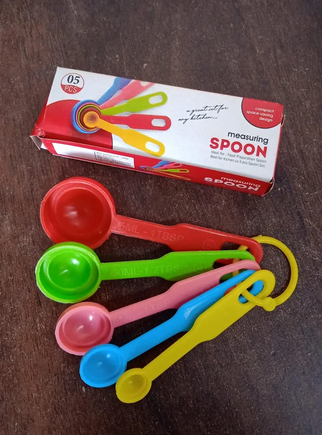 Plastic Measuring Spoons Set – 5 Pcs for Baking & Cooking | Bake & Dwell