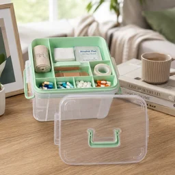 Plastic Medicine Storage Box – Secure Locking & Portable Design