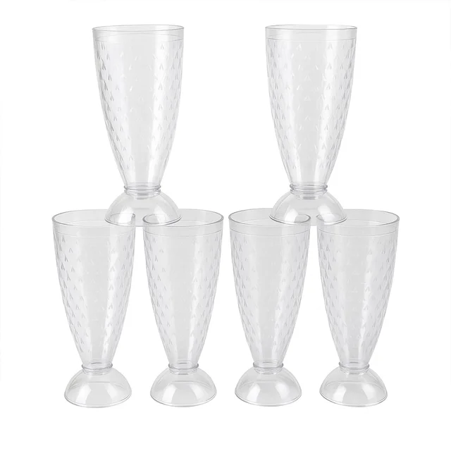 Plastic Milkshake Glass Set – Durable 400ML Plastic Tumblers (6 Pieces)