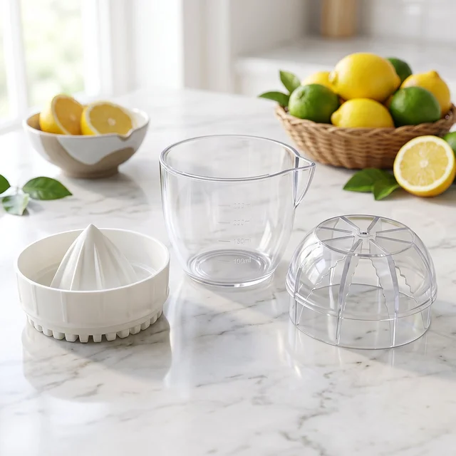 Plastic Mini Manual Citrus Lemon Orange Squeezer with Cup (1 Pc)
