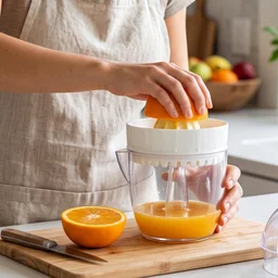 Plastic Mini Manual Citrus Lemon Orange Squeezer with Cup (1 Pc)