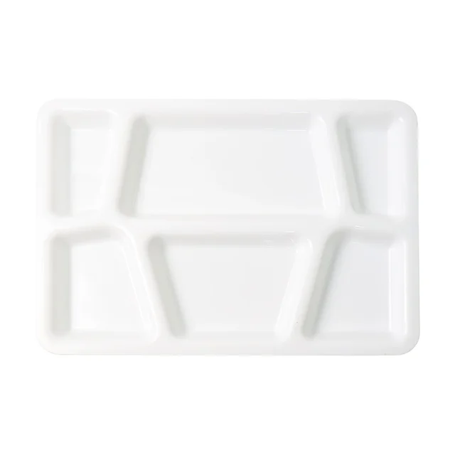 Plastic Multi-Compartment Meal Serving Tray – 6 Sections for Neat Portioning