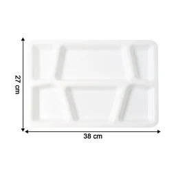 Plastic Multi-Compartment Meal Serving Tray – 6 Sections for Neat Portioning