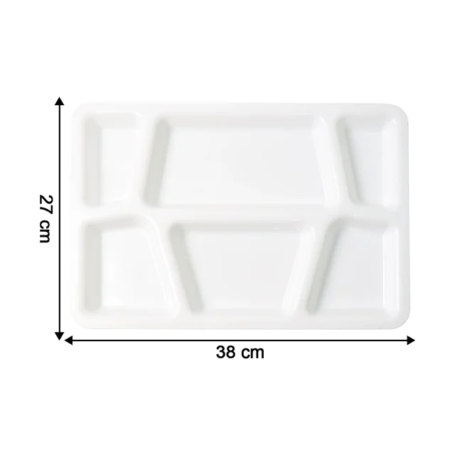 Plastic Multi-Compartment Meal Serving Tray – 6 Sections for Neat Portioning