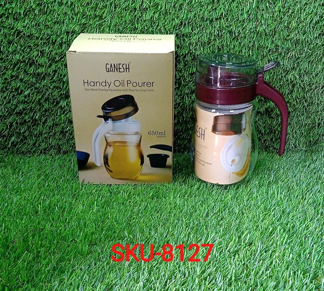 Plastic Oil Dispenser 650ml – Anti-Drip Small Nozzle | Ganesh