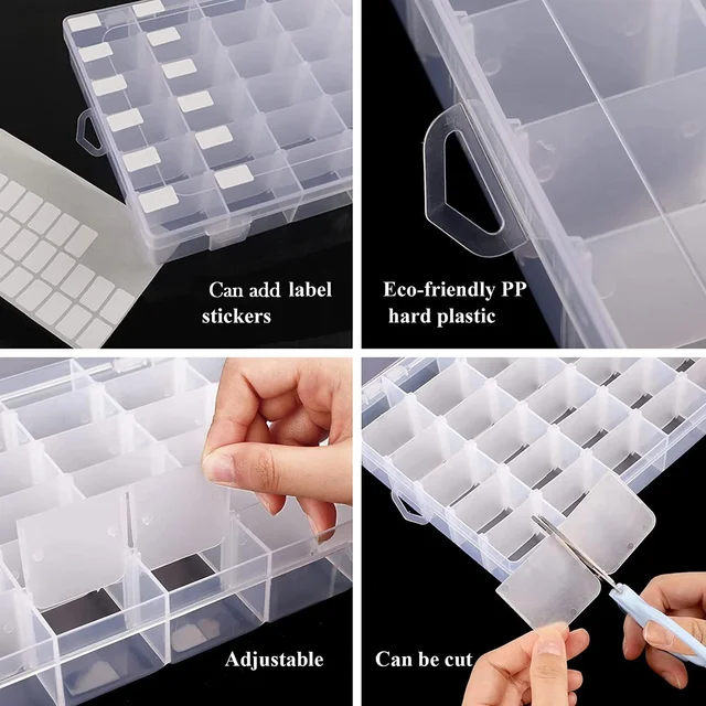 Plastic Organizer Box – 36 Grids, Adjustable Dividers | Organivo