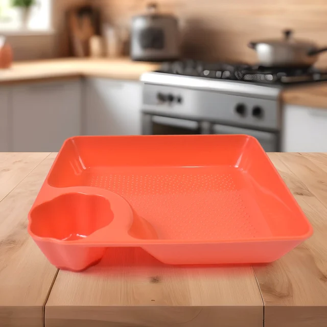 Plastic Plates with Dipping Saucer – Perfect for Snacks & Party Serveware