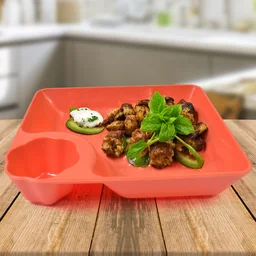 Plastic Plates with Dipping Saucer – Perfect for Snacks & Party Serveware