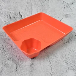 Plastic Plates with Dipping Saucer – Perfect for Snacks & Party Serveware