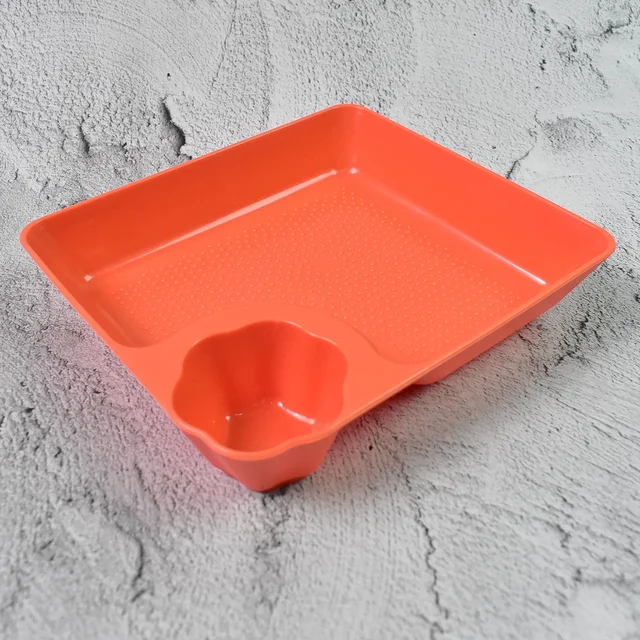 Plastic Plates with Dipping Saucer – Perfect for Snacks & Party Serveware