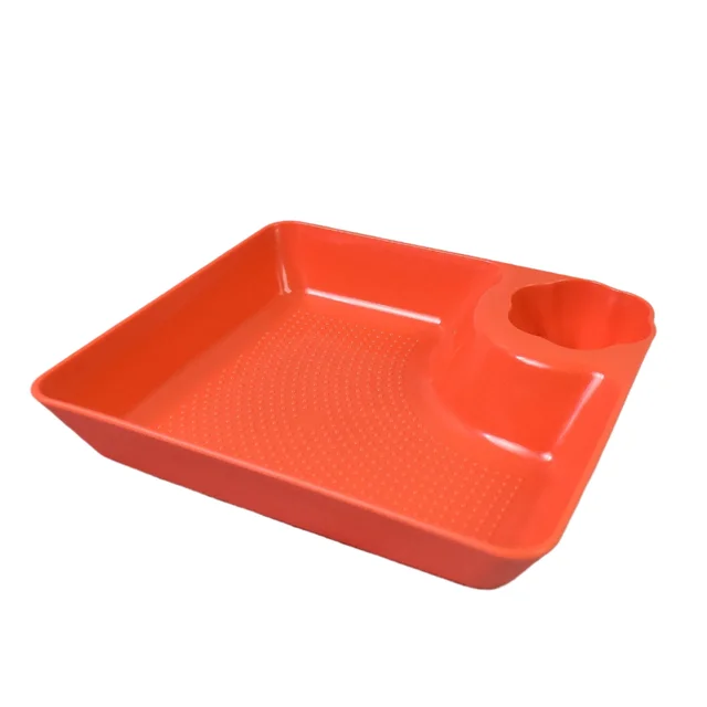 Plastic Plates with Dipping Saucer – Perfect for Snacks & Party Serveware